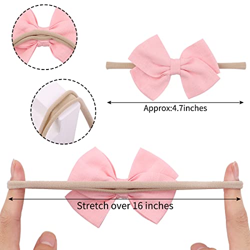 Doboi 24Pcs Baby Girls Flower And Hair Bows Headbands Soft Nylon Hairbands Elastic Hair Accessories For Newborns Infants Toddlers And Kids #TOP2