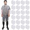 Pasimy 150 Pcs Disposable Rain Ponchos Bulk for Adults Emergency Ponchos with Hood for Man Women Travelling Camping Hiking(Clear)