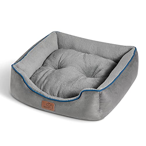 Bedsure Dog Beds For Large Dogs - Cat Beds For Indoor Cats, Rectangle Cuddle Large Medium Dog Bed Washable With Anti-Slip Bottom, 30 Inches, Grey #TOP1