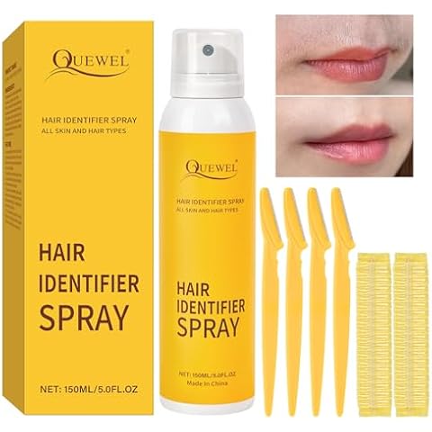 QUEWEL Hair-Identifier-Spray-for-Face-Shaving, 150ML-Skin Care Hair-Identifier-Spray, Women Dermaplaning Tool for Face Skin Body Hair-Identifying-Spray for Dermaplaning, Suitable for All Skin Types Cover