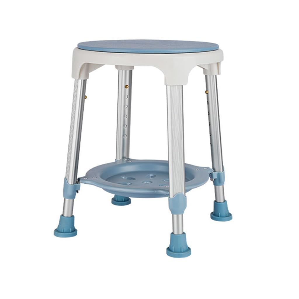 Silla de Ducha giratoria Ajustable de 360° con Bandeja de Almacenamiento para Personas Mayores y discapacitadas, Taburete de bañera para Mayor Movilidad y Comodidad.