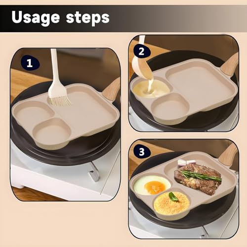 Poêle multi-compartiments induction pour préparer le petit-déjeuner rapide en famille - 5