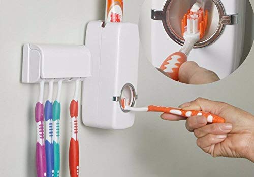Suporte Para Pasta De Dente Dispenser Automático Com Suporte Para Escoca Branco.