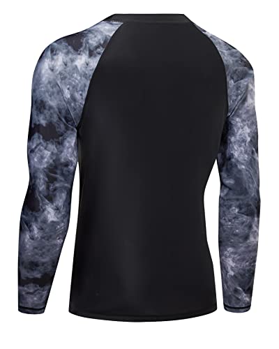 Capol Rash Guard For Men Upf 50+ Long Sleeve Diving Shirt Mens Swim Shirt Black S #TOP2