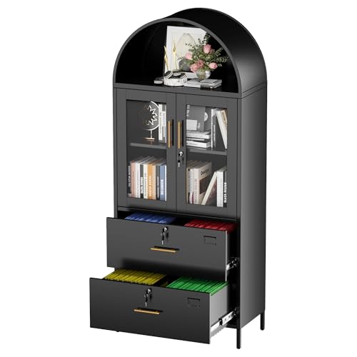 2-Drawer Metal File Cabinet with Locking Shelves