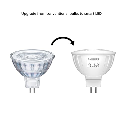 Philips Hue White Ambiance & Color MR16 LED Lampe 1er Pack, dimmbare LED Lampe für das Hue Lichtsystem mit 16 Mio. Farben, smarte Lichtsteuerung über Sprache und App