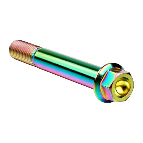 Image of Titanium Bolt M12 30 35 40 45 50 55 60 65 70 75 80 85 90mm Hex Small Flange Head for Motorcycle Car Modification Pack of 4 (M12x90mm Pitch 1.5, Multicolored)