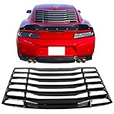 IKON MOTORSPORTS Rear Window Louver Compatible with 2016-2024 Chevy Camaro Coupe 2-Door, IKON Style ABS Gloss Black Back Windshield Sun Shade Cover Vent
