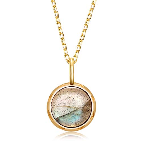 Collier Argent 925 pour femmes anti-allergie avec pierres précieuses naturelles de 1,3 CT