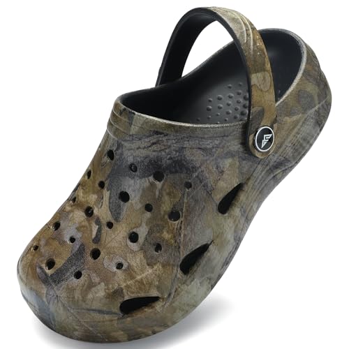 Tormigo Boys Girls Comfortable Garden Clogs | Slip-On Mules Slides Sandals Beach Slipper for Little/Big Kid | Size 5 Camo Khaki