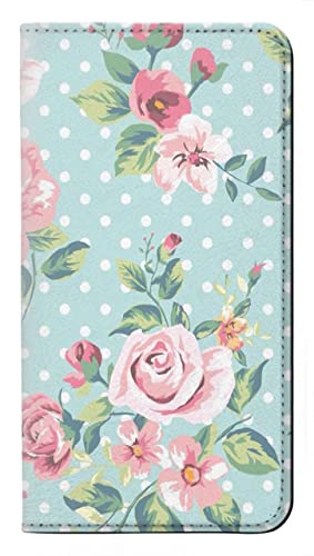 Housse cuir iPhone 15 Plus premium motif rose rétro | Protection intégrale