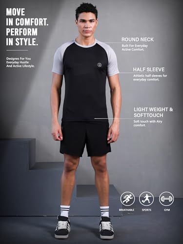 Image of CHKOKKO Gym T Shirts for Men Workout Quick Regular Dry Fit Sports Tshirt for man Breathable Moisture-Wicking Half Sleeve Round Active wear Running Boys T Shirt