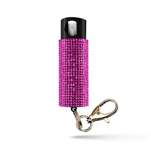 Guard Dog Security Bling it On Pepper Spray Keychain with Safety Twist Top Mini and Easy Carry Lightweight and Fashionable Maximum Police Strength OC Spray 16 Feet Range