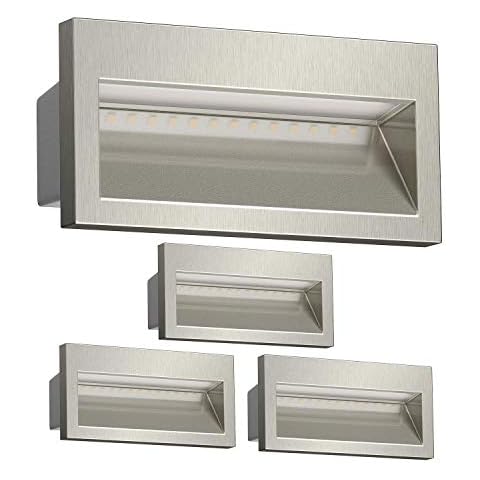 ledscom.de Aplique LED NOLA, downlight, exterior, IP54, cromo brillo, 140 x 70mm, blanco cálido Cover