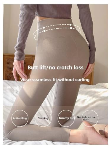 Image of Celary Women's Nude Fleece Lined Leggings - Winter Warm Pantyhose Look, Thermal Tights, Soft & Stretchable Winter Stockings