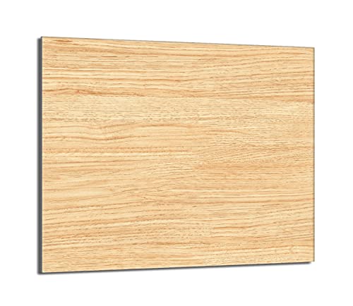 DarHaus Placa protectora de vitrocerámica 60 x 52 cm 1 pieza cocina eléctrica universal para inducción protección contra salpicaduras tabla de cortar de vidrio templado como decoración, MADERA