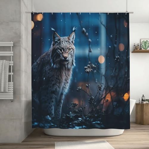 Rideau de douche imperméable style rustique Lynx pour une ambiance chalet