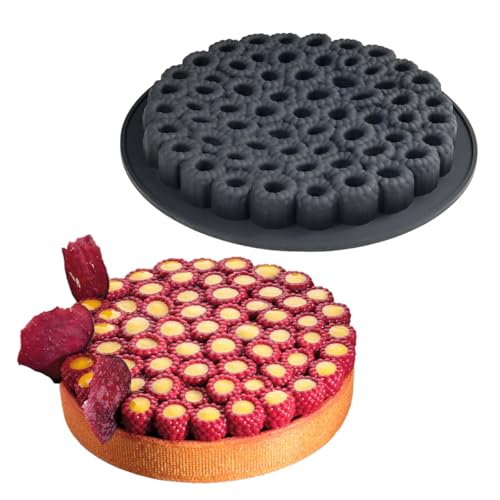 mostsom Round Shape Raspberry Silicone Mold 3D Cake Moulds Ice Cream Mousse Chocolate Pastry Bakeware Dessert Art Pan Cake Molds (C_ Raspberry)
