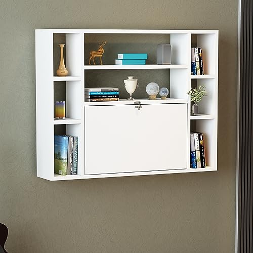 Bureau d'angle blanc avec etageres pour creer un espace teletravail lumineux