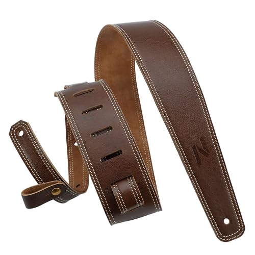 Nefelibata Leather Guitar Strap with Padding and Loop