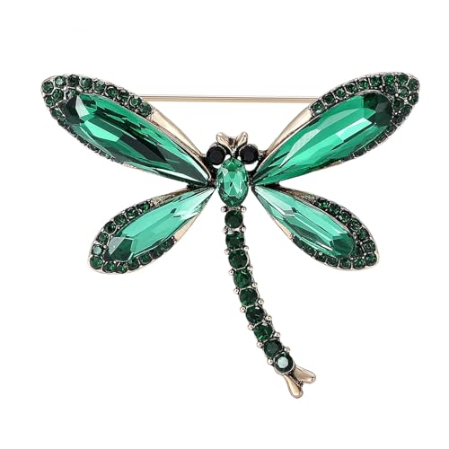 Image of Dragonfly Brooch Rhinestone /Enamel Dragonfly Brooches Lapel Pin for Women Elegant Outfits Dragonfly Jewelry Gifts