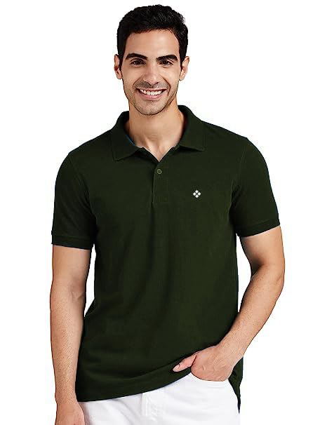 Image of Mitaha Half Sleeve Cotton Lycra Regular Fit Men's Polo with Button, Casual wear Polo Collar t-Shirts Half-Sleeve Polo Shirts.