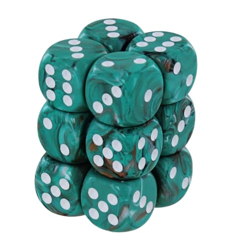 Dados Marble Oxi-Copper D6 de 16 mm Chessex para juegos de rol