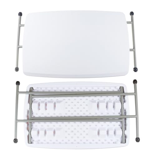 طاولة قابلة للطي بارتفاع قابل للتعديل من لافيش هوم، 19-28 انش، ابيض