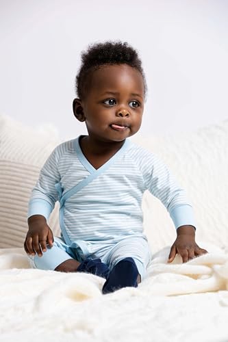 Image of monica + andy Kimono Tie Long Sleeve One Piece, 100% Organic Baby Clothes for Girls & Boys, Preemie, Newborn & Infant