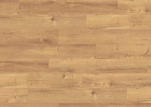 EGGER Home Laminatboden EHL046 Dunino Eiche natur (7mm, 2,494m²) | authentische Holzoptik | | Einfache Verlegung durch CLIC It! System | Praktisch & wertbeständig
