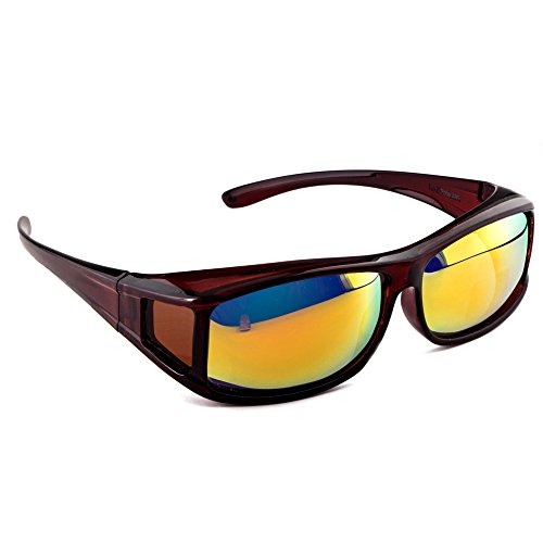 Preisvergleich Produktbild Active SOL Überzieh-Sonnenbrille für Herren / Sonnen-Überbrille UV400 / polarisiert / Fit-Over Polbrille für Brillenträger (braun glänzend)