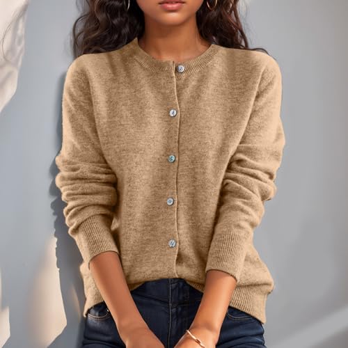 Cropped Sweaters for Women Knitted Lightweight Sweaters Button Up Long Sleeve Sweaters Cable Knit Open Front Cardigan3