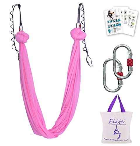 Image of F.Life Aerial Silk Yoga Hammock & Swing for yoga Inversion,Strength training,starter hardware kit