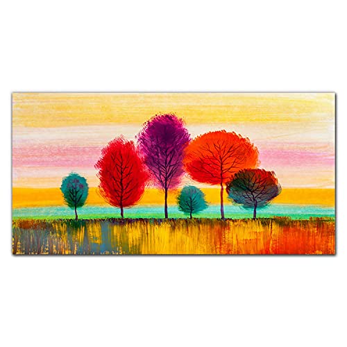 Photo sur verre acrylique 100x50cm tableau décoration murale paysage arbres