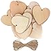 Price comparison product image Kurtzy 100 Pack of Wooden Hearts with 10m Natural Twine - 10x10cm Unfinished Wooden Shaped Heart Set with Holes - Decorations for Weddings, Parties, Anniversaries, Personalised Gifts, Arts and Crafts