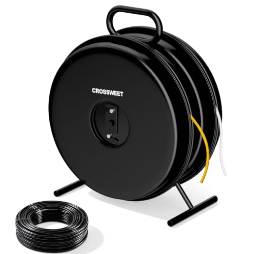 Upgraded 415D Wire Dispenser Wheel Dual Capacity 2-Reel Wire Dispenser with Easy Grip Handle & Aluminum Reel Compatible with 250ft 14/2 14/3 14/4 12/2 12/3 10/2 Electrical Wire Rolls