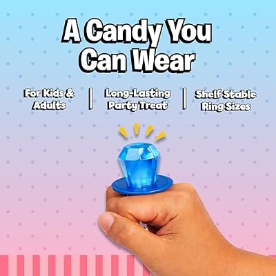 Ring Pop Individually Wrapped Cotton Candy Flavored Lollipop 30 Count Bulk Pack Wearable Hard Candy Rings for Kids, Fun Sweets for Parties, Kids Party Favors & Goodie Bags
