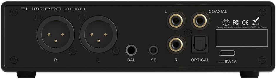 SMSL PL100 PRO Multi-Function CD Player 2X CS43131 High-End DAC Chips Supports Lossless MQA Playback with Remote Control (Black)