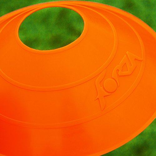 Forza Training Marker Cones [50 Pack] – 5 Color Options | Professional Grade Space Cones + Stand (Orange) #TOP5