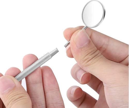 Stainless Steel Dental Mirror Dental with Handle 5.5\", Mouth Mirror Dentist Oral Mirror Teeth Mouth Dental Mirror Teeth Inspection Mirror Curve Angle Dentist Oral Care Tool Home Use Tools