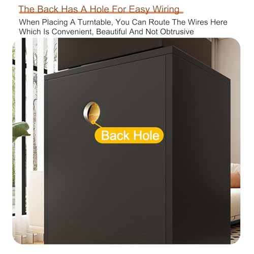 Meuble stéréo marron clair, support audio élégant avec étagère multimédia ouverte - 7