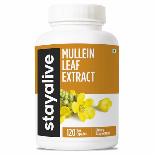 Image of STAY ALIVE Mullein Leaf Extract 1000mg, 10:1 Extra Strength, 120 Vegan Mullein Capsules, All Natural, 100% Pure Leaves Powder, 2 Month Supply, Non-GMO and Gluten-Free Supplement