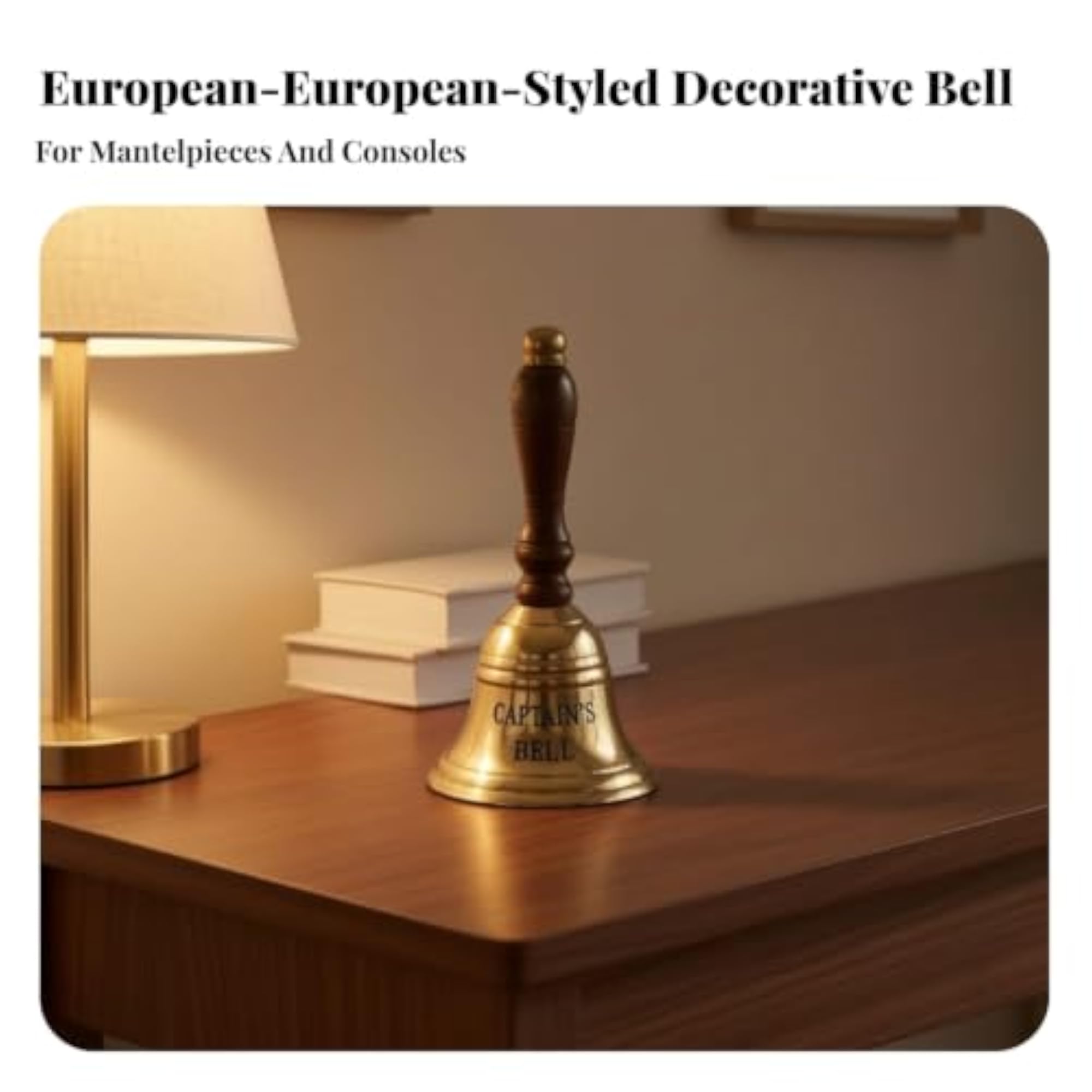 Gold-Tone Captain's Bell with Rosewood Handle