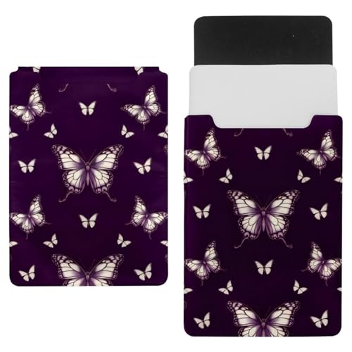 Funda de mariposas para portátil de 35 x 25.9 cm en color morado