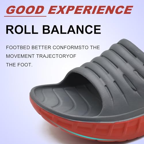 Image of KuaiLu Mens Recovery Sandals Orthotic Arch Support Open Toe Sport Slides Thick Cushion Orthopedic Plantar Fasciitis Slip On Wide Width Summer Pool Beach Waterproof