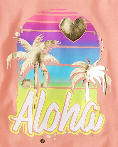 Image of The Children's Place Girls' Trends,Icons Short Sleeve Graphic T-Shirts,4 Pack