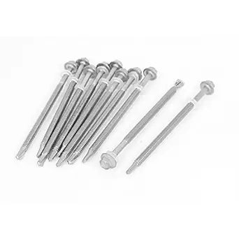 Ubersweet Imported M5.5x100mm Hex Washer Head Self-Drilling Roofing Screws 10 Pcs