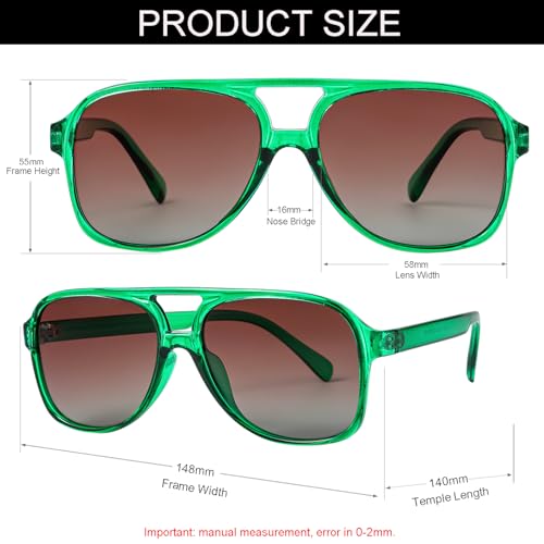 Image of Polarized Classic Vintage Aviator Sunglasses for Men Women Large Frame Retro 70s Sunglasses