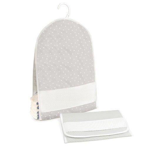 PAÑALERA Y BOLSA PAÑALES ESTRELLAS GRISES para Bordar a punto de cruz