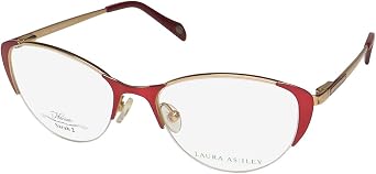 Laura Ashley Sarah 2 Titanium Eyeglass Frame/Eyewear Half-Rimless Womens Eyewear Allergy Free Durable Lightweight
